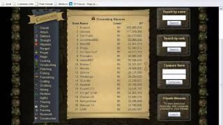 Runescape Highscores 1st August 2006