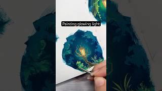 Painting glowing light! #gouache #art