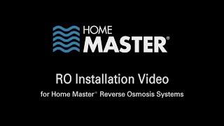 How to install Home Master® RO? | Step-by-step Guide to RO Installation