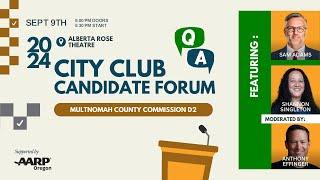 2024 Multnomah County Commission District 2 Candidate Forum