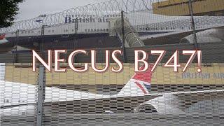 NEGUS RETRO LIVERY | BRITISH AIRWAYS B747 G-CIVB PARKED AT MAINTENANCE SHEDS AT HEATHROW | 27/07/20