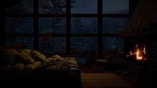 Snowy Ambience Cozy Retreat | Fireplace ASMR for Relaxation, Insomnia Relief, and Tranquil Sleep