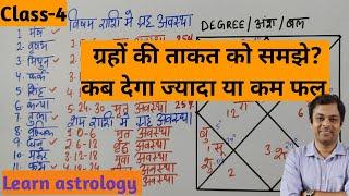 Vedic Astrology Class 4, ग्रहों के बल से ही मिलेगा पूर्ण लाभ, ग्रहों की डिग्री कैसे जाने, degree