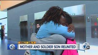 Mother son reunite at Metro Airport