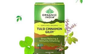 ORGANIC INDIA Tulsi Cinnamon Giloy | Terrific Trio Of Immunity  | Certified Organic