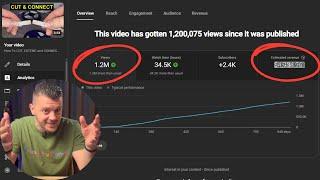 How much YouTube paid me for 1.2 MILLION views
