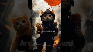 thrilling rescue #cat #sad #rescuecats #viralvideos #losangelesfires #animation #fireanimation