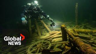 Shipwreck filled with champagne bottles discovered by Polish divers