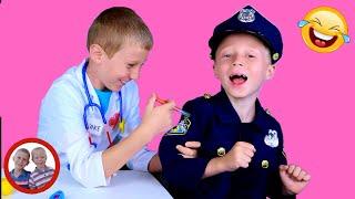 Doctor Set Toys | SHOTS TIME ! | Mike and Jake Pretend Play | Doctor Kit  डॉक्टर सेट  |  العاب دكتور