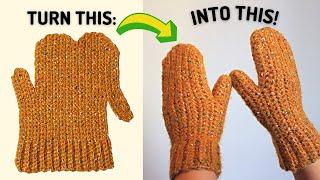 Crochet Mittens Tutorial - The Easiest Way!