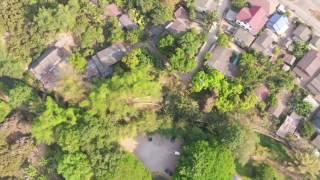 Drone view of Panyaden's Assembly/Indoor Sports Hall by Chiangmai Life Construction.