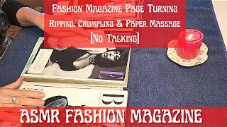 ASMR Fashion Magazine Page Turning no talking  Satisfying Page Ripping, Crumpling & Paper Massage