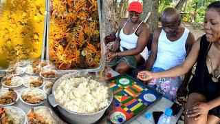 Outdoor Cooking By The River For Over 30 Guests From The UK USA Ñ JA | prt2 | Games Food Ñ Fun