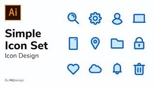 Designing a simple icon set - Icon Design Process (Adobe Illustrator) | NQdesign