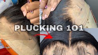 How to PLUCK YOUR LACE FRONTAL WIG| Beginner Friendly| VERY detailed .