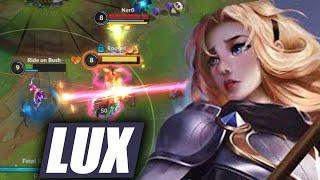 Wild Rift Lux Mid Lane Gameplay in Season 14 (Build & Runes)