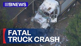 Two killed after truck smashes into Victorian home | 9 News Australia