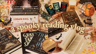 spooky reading vlog  cozy days of halloween reading