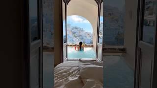 This is the dreamiest suite I’ve ever stayed #couple #greece #santorini