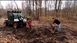  Bobcat Toolcat Tree Stump Removal with DIY Stump Bucket