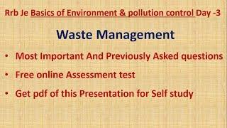 Rrb Je Basics Of Environment And Pollution Control Day-3