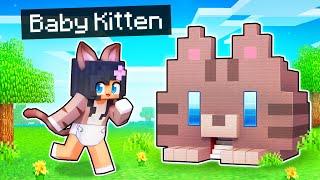 My SECRET Base in a Minecraft BABY KITTEN House!