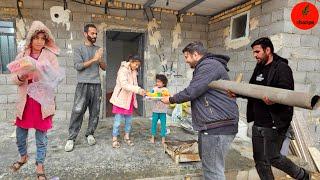 A cold home for 3 poor children!!Chanpe's help to Mustafa