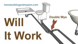 Does Double Wye Plumbing Drain Pipe Fitting Have Enough Slope? - Plumbing Series