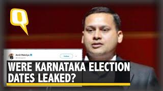 BJP's I-T Cell Head Amit Malviya Tweets Karnataka Poll Dates Before EC's Announcement | The Quint