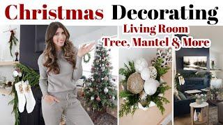 NEW CHRISTMAS Decorate With Me 2022 / Living Room Holiday Decor Ideas, Christmas Mantel & More