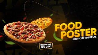 Design Fast Food Poster In Mobile | Professional Food Poster Design | Tutorial