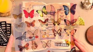 ASMR Butterfly & dragonfly theme Aesthetic journaling scrapbooking Collage / Vintage stationery