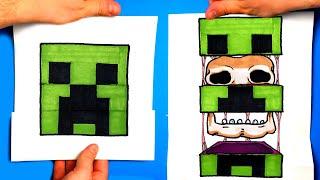 How to Draw a MINECRAFT CREEPER SURPRISE FOLD #shorts