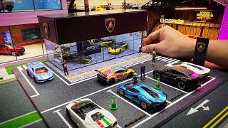 Unboxing New Lamborghini Car Showroom 1/64 Diorama | Hotwheels Diorama