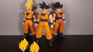 Beast Deities/Kong Studios B006 -3rd Party Figuarts 3.0 Super Saiyan SSJ Goku- Comparison Headswaps!