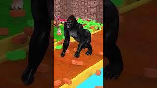 Gorilla 3d Animal Long Slide Game #animation #mammoth #cow #cartoon #short #kids #funny #tiger