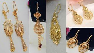 Latest light weight Gold hoop earring designs/Daily wear gold earring design