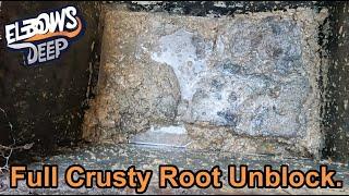 Fully Crusty Root clogged Drain unblock