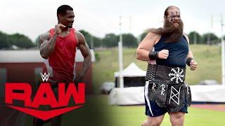 The Street Profits and The Viking Raiders battle in a Decathlon: Raw, June 8, 2020