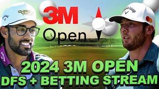 2024 3M Open DFS + Betting Livestream : GPP Strategy, Outrights, Prize Picks, + Underdog Props