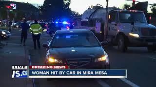 Woman hit by car in Mira Mesa intersection