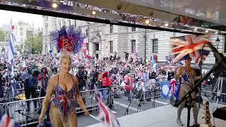 Dancing with the Union Flag Whitehall unite the Kingdom rally 26th October