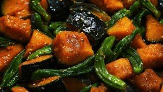 Sweet Pumpkin Shishito peppers (Kkwarigochu) Side Dish Recipe.