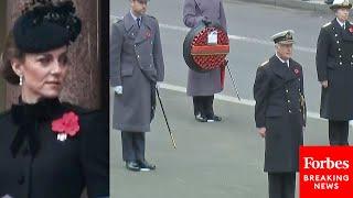 King Charles III, Princess Kate, Royal Family Members Mark Remembrance Day At London's Cenotaph