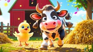 Cow and Chick Farm Friends Song for Kids | CherryLemon Baby Nursery Rhyme & Kids Song