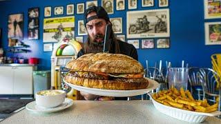 THE GODFATHER BURGER CHALLENGE AT MEL'S DINER | CANADA PT.4 | BeardMeatsFood