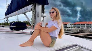 Lightning Storms,  25+ Knot Winds & Good Company! (Stuck in the Harbor)