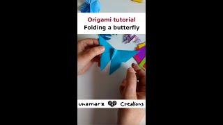 Butterfly Tutorial - Origami - Folding a butterfly step by step - unamarz Creations - unamarz.com