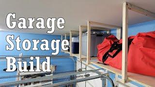 GARAGE STORAGE SHELVING BUILD // Stronger AND Cheaper Over Garage Door Storage