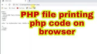 FIX PHP code coming back on browser as is it, problem in printing php code "hello  world"